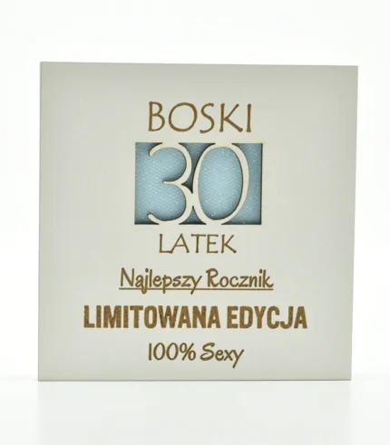 Kartka drewniana na urodziny 14×14 cm - Boski 30-latek